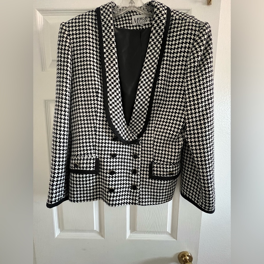 Women’s tweed checkered blazer Morgan Miller size 12
